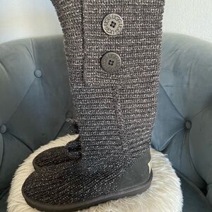 UGG Women's Grey Knit Button Boots
